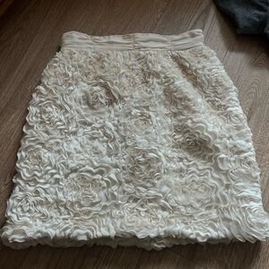Elegant Cream Floral Skirt